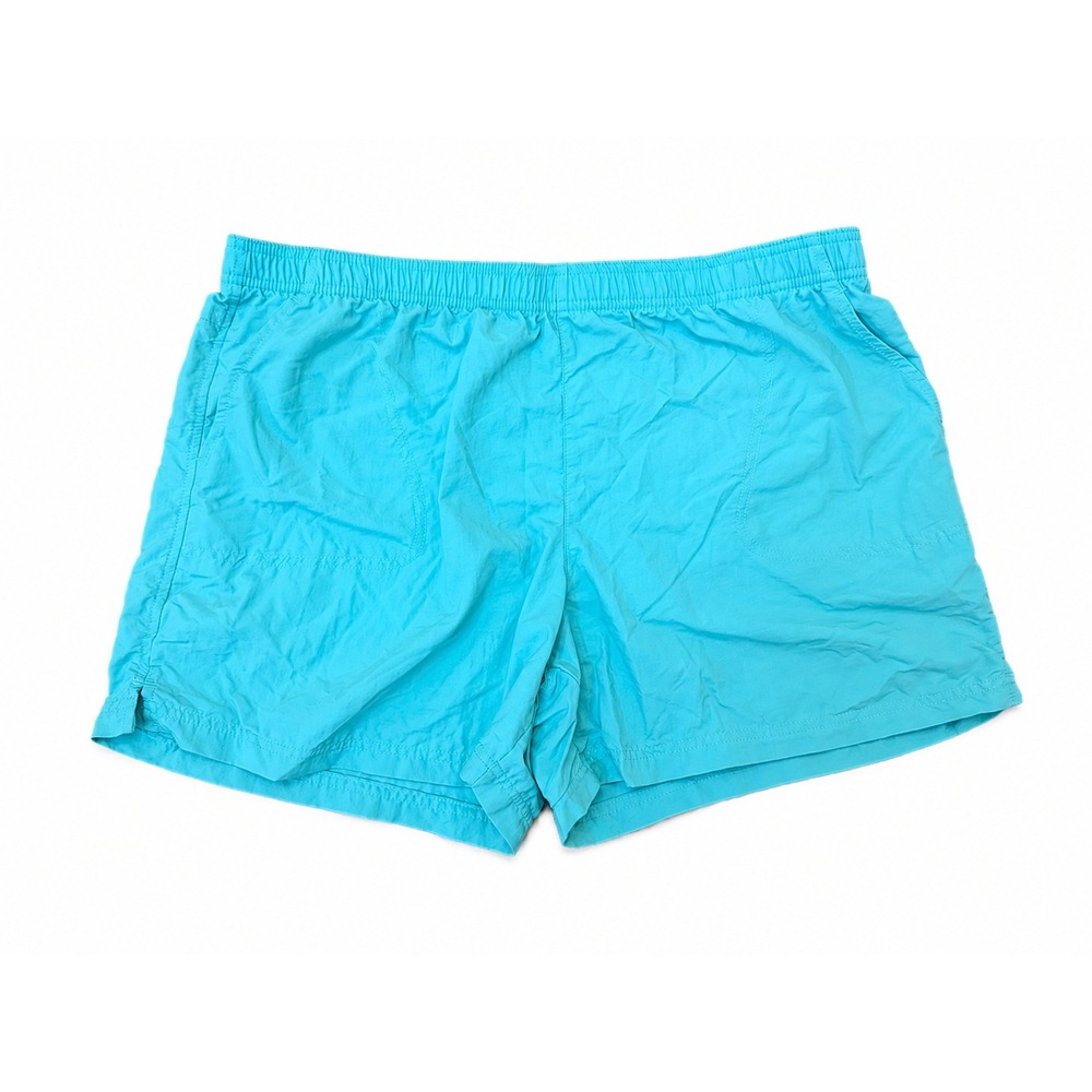 Columbia Linerless Swim Trunks Men's XL Short Turquoise Blue Elastic Waist